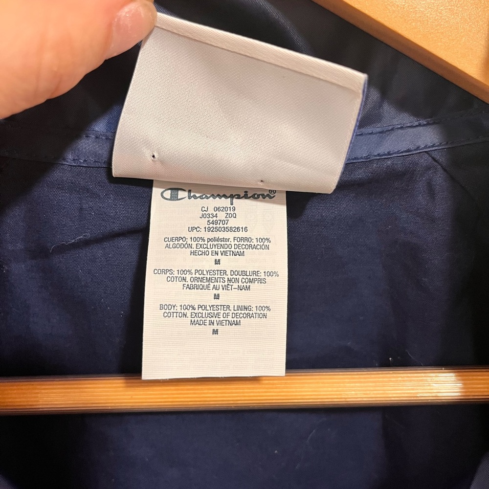 Champion Navy Blue Windbreaker Jacket - Picture 5 of 5